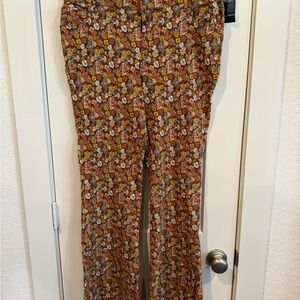Hollister Brown Floral Flare Pants